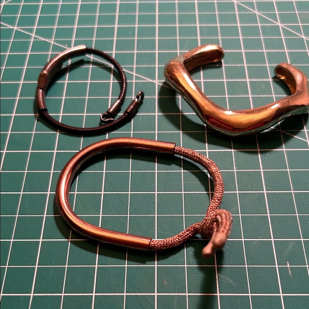 Set of 3 Black and Gold Bracelets